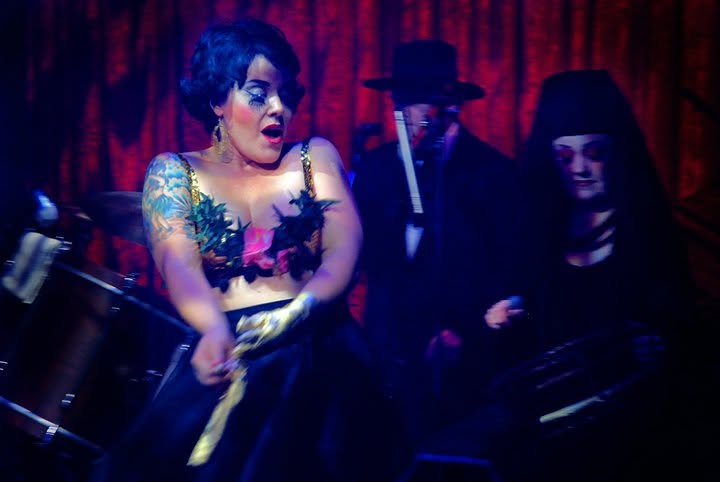 Burlesque performer with the Voodoo Explosion ensemble